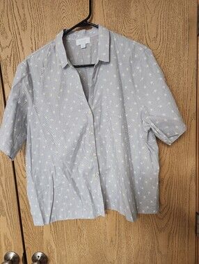 GAP Light Blue Short-Sleeve Shirt with White Palm Print